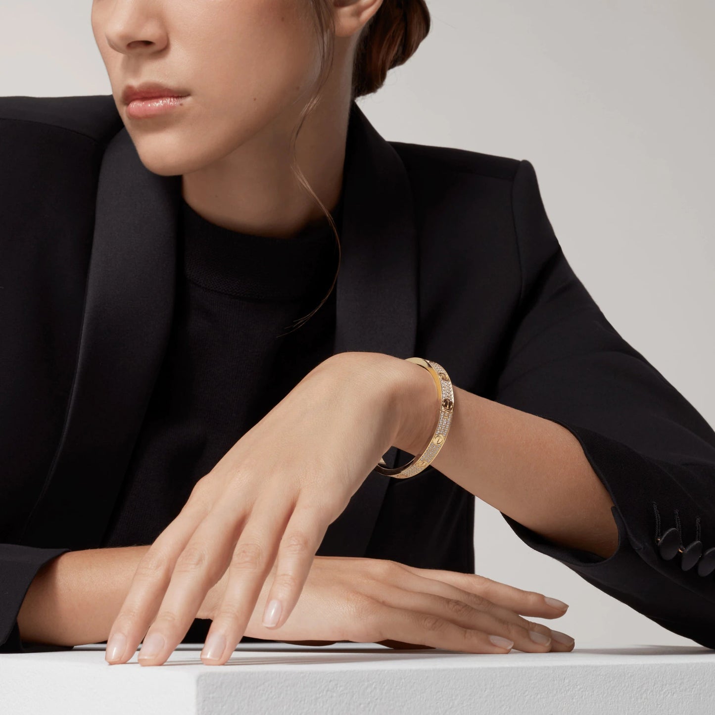 [moco jewelrys]LOVE ARMBAND 6.1MM DIAMANTBESETZT