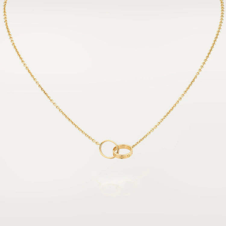 [moco jewelrys]LOVE NECKLACE DOUBLE RING GOLD