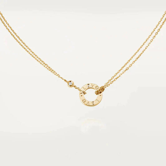 [moco jewelrys]LOVE NECKLACE 16MM 2 DIAMONDS
