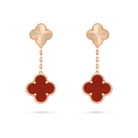 [moco jewelrys]CLOVER 2 MOTIV LASER-CARNELIAN-OHRRINGE
