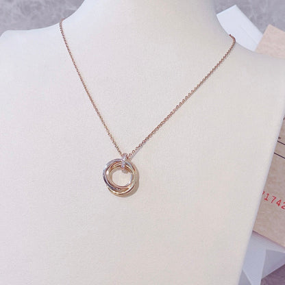 [moco jewelrys]TRINITY NECKLACE GOLD  DIAMONDS