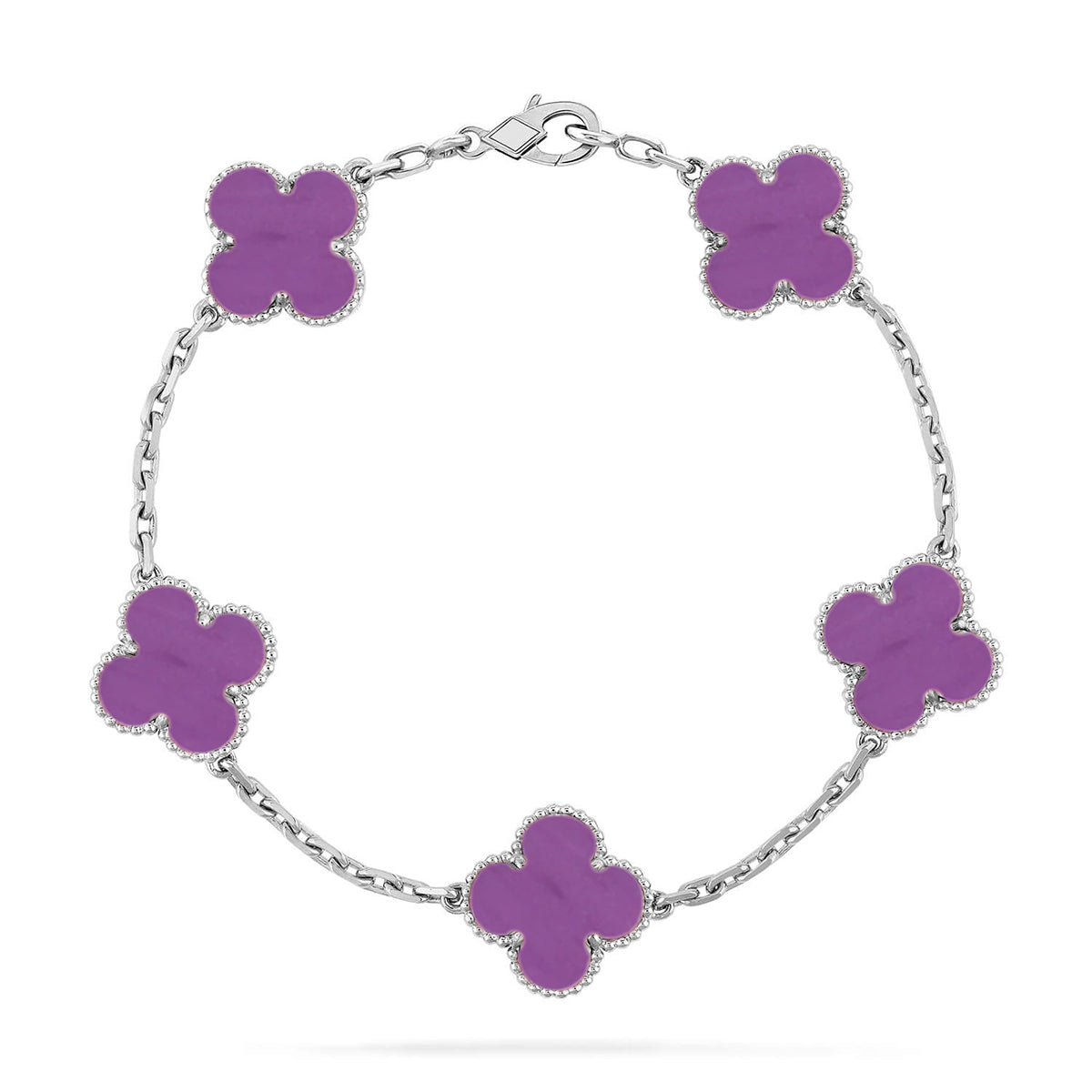 [Moco jewelrys] CLOVER 5 MOTIF VIOLET BRACELET COLLECTION