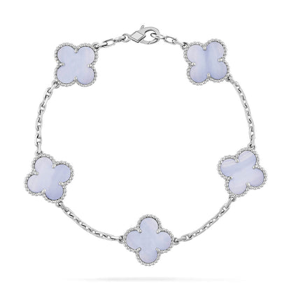 [Moco jewelrys] KLEEBATT 5 MOTIV VIOLETTER CHALCEDON ARMBAND KOLLEKTION