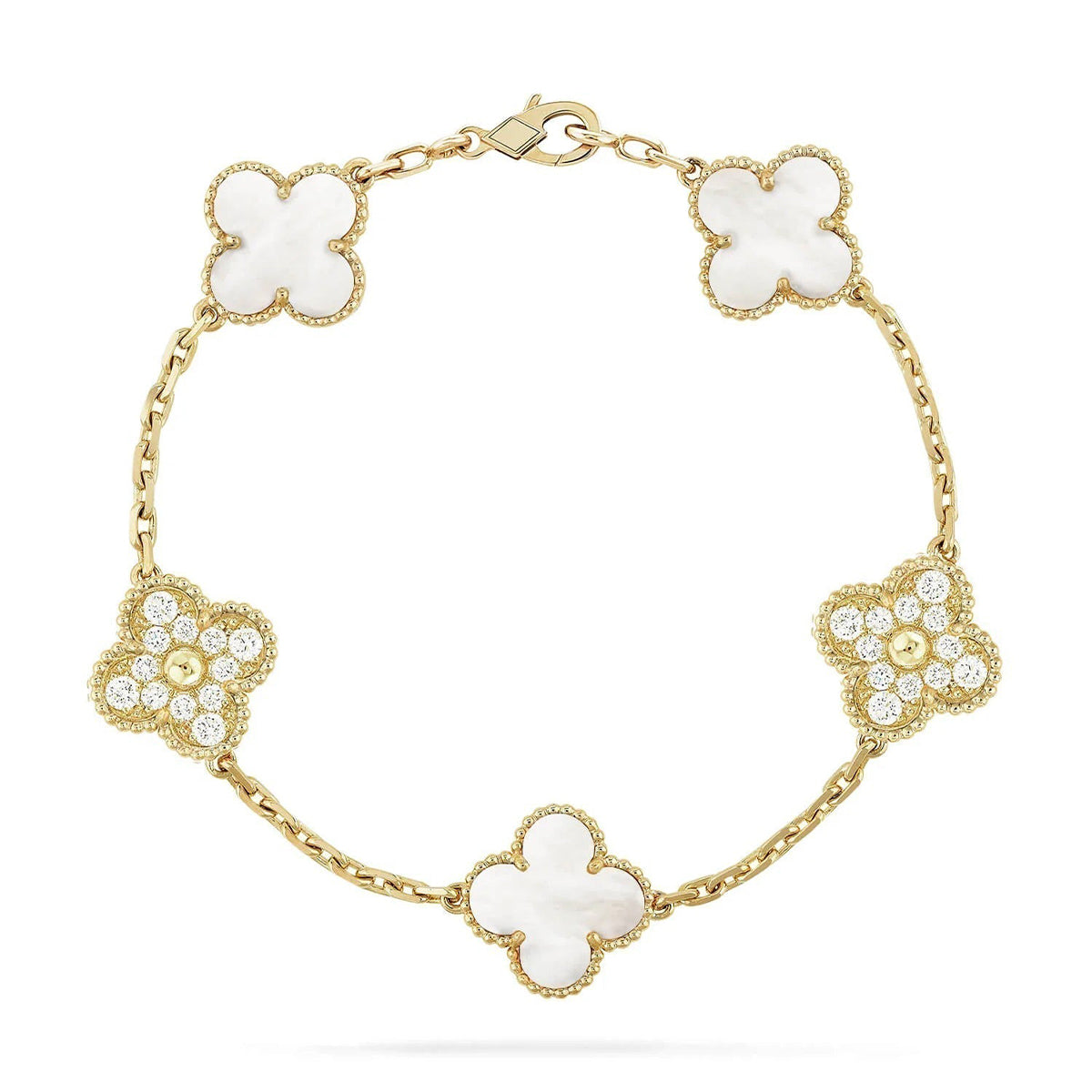 [Moco jewelrys]KLEE WEISSE PERLMUTT-MOP 5 MOTIV ARMBAND KOLLEKTION