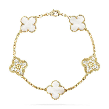[Moco jewelrys]KLEE WEISSE PERLMUTT-MOP 5 MOTIV ARMBAND KOLLEKTION
