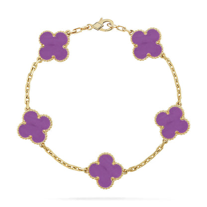 [Moco jewelrys] CLOVER 5 MOTIF VIOLET BRACELET COLLECTION