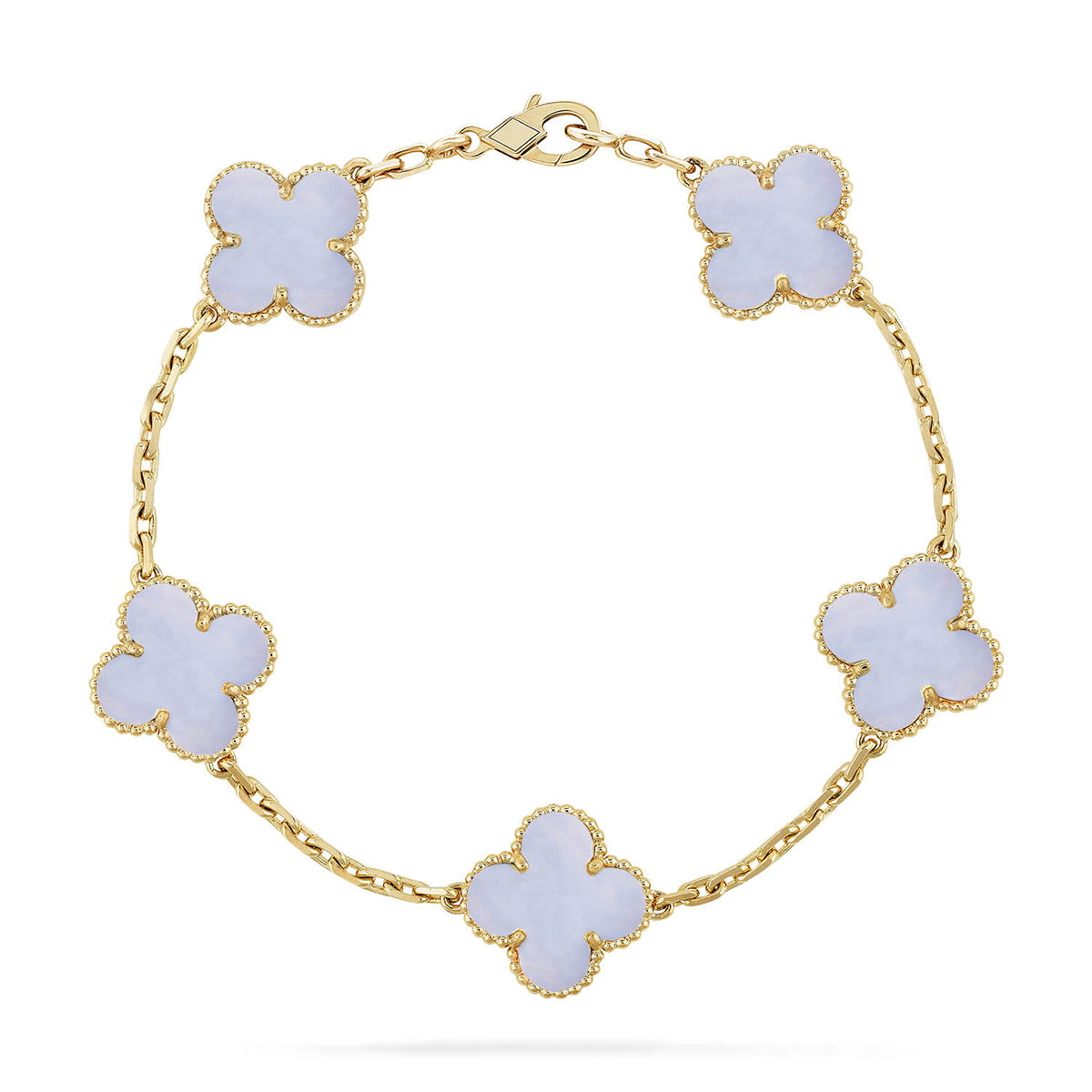 [Moco jewelrys] KLEEBATT 5 MOTIV VIOLETTER CHALCEDON ARMBAND KOLLEKTION