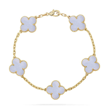 [Moco jewelrys] KLEEBATT 5 MOTIV VIOLETTER CHALCEDON ARMBAND KOLLEKTION