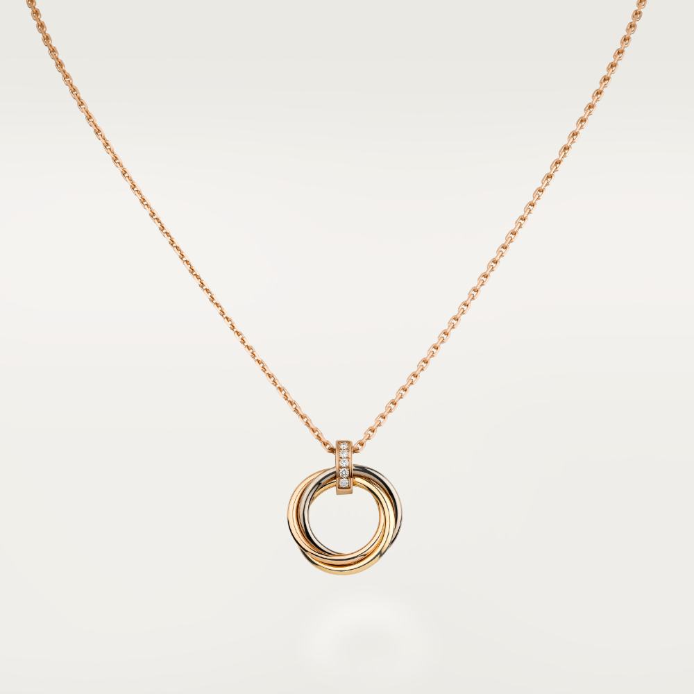 [moco jewelrys]TRINITY NECKLACE GOLD  DIAMONDS