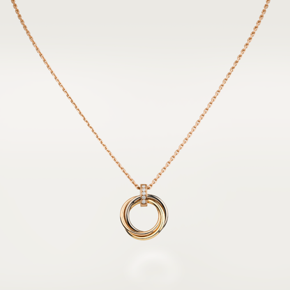 [moco jewelrys]TRINITY NECKLACE GOLD  DIAMONDS
