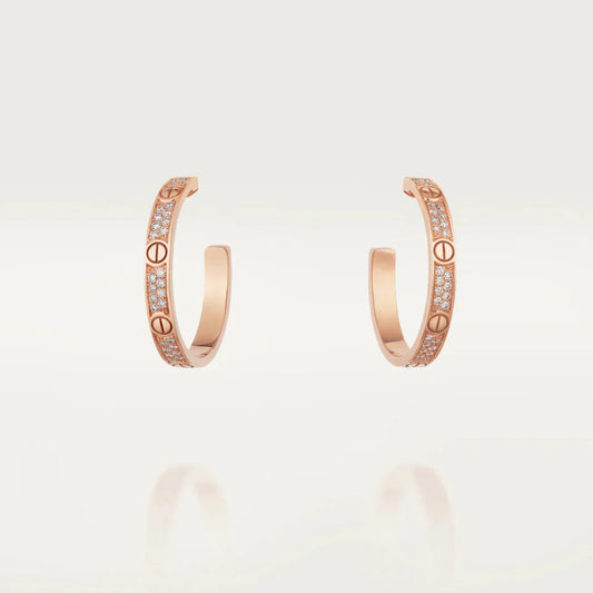 [moco jewelrys]LOVE DIAMOND ROSÉGOLD CREOLEN
