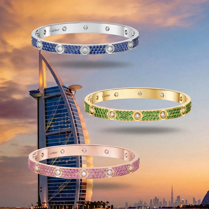[Moco ]2026 PAVE GEMSTONE LOVE BRACELET 6.1MM 10 DIAMONDS