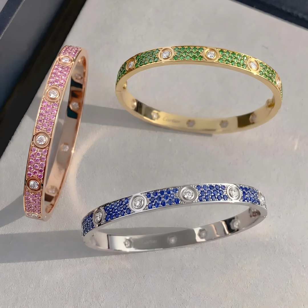 [Moco ]2026 PAVE GEMSTONE LOVE BRACELET 6.1MM 10 DIAMONDS
