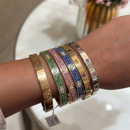 [Moco ]2026 PAVE GEMSTONE LOVE BRACELET 6.1MM 10 DIAMONDS
