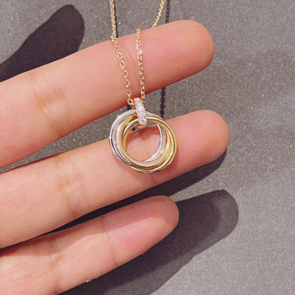 [moco jewelrys]TRINITY NECKLACE GOLD  DIAMONDS
