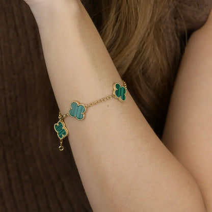 [Moco jewelrys] CLOVER 5 MOTIV MALACHIT ARMBAND KOLLEKTION