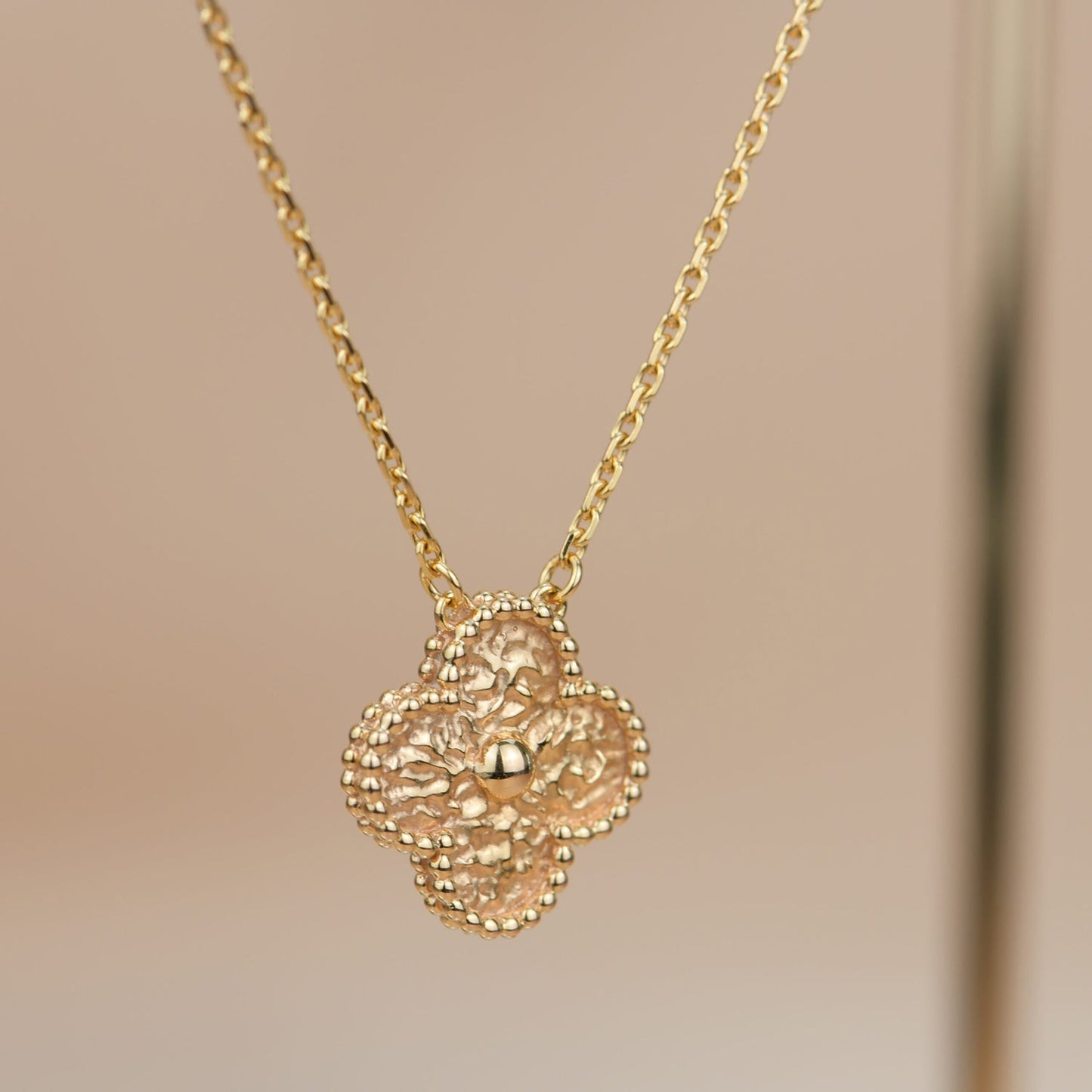 [moco jewelrys]CLOVER 15MM  BRONZING NECKLACE