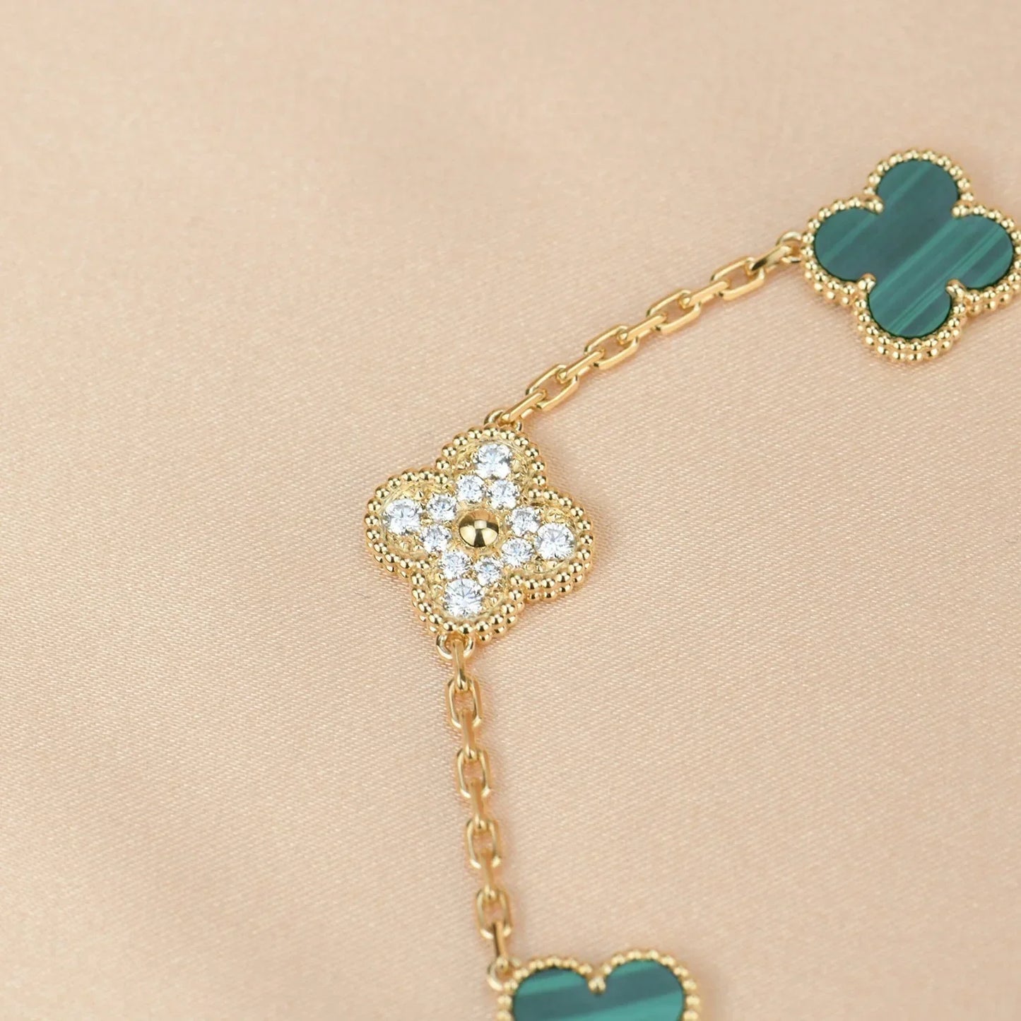 [Moco jewelrys] CLOVER 5 MOTIV MALACHIT ARMBAND KOLLEKTION