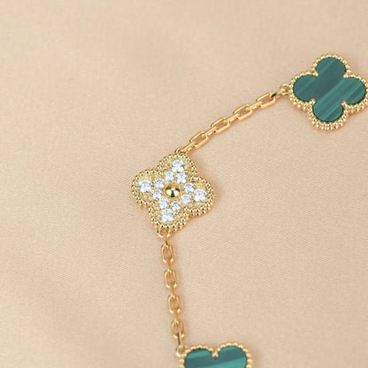[Moco jewelrys] CLOVER 5 MOTIV MALACHIT ARMBAND KOLLEKTION