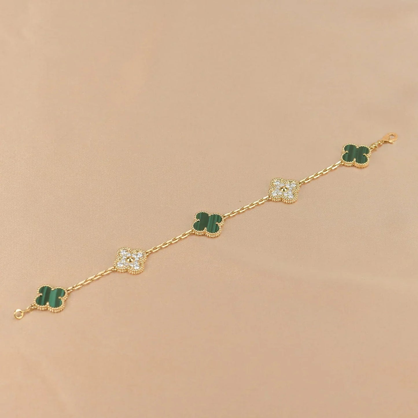 [Moco jewelrys] CLOVER 5 MOTIV MALACHIT ARMBAND KOLLEKTION