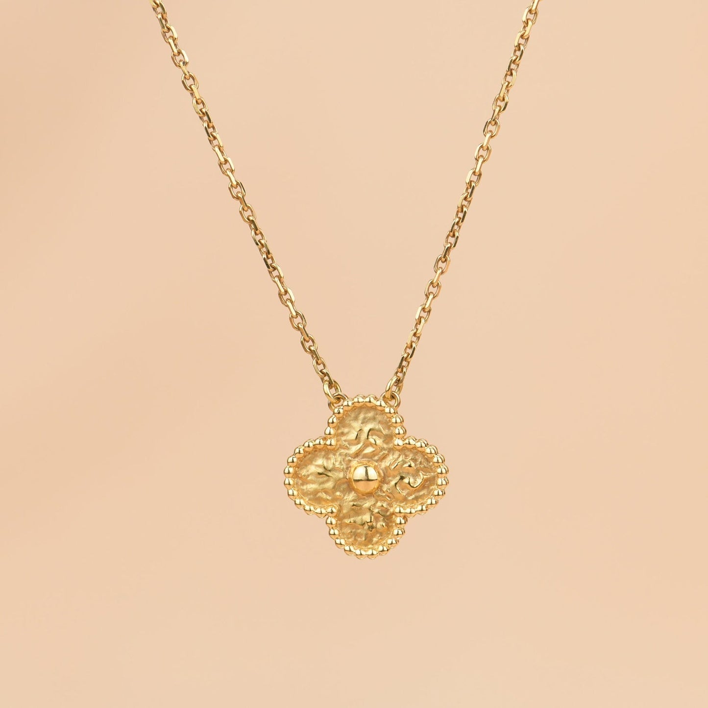[moco jewelrys]CLOVER 15MM  BRONZING NECKLACE