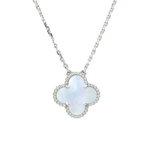 [moco jewelrys]CLOVER  15MM WHITE MOTHER-OF-PEARL SILVER
