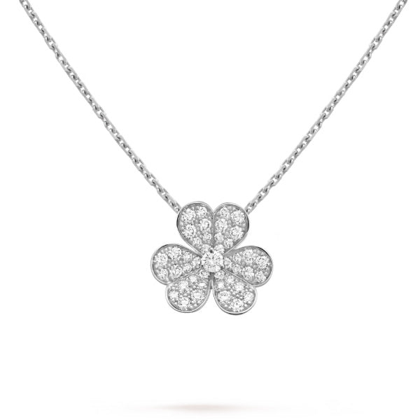 [moco jewelrys]KLEEBELATT-DIAMANTENHALSKETTE SILBER