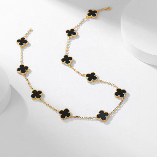 [moco jewelrys]KLEE-HALSKE m. 10 ONYX-MOTIVEN