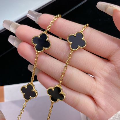 [moco jewelrys]KLEE-HALSKE m. 10 ONYX-MOTIVEN