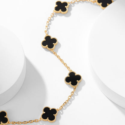 [moco jewelrys]KLEE-HALSKE m. 10 ONYX-MOTIVEN