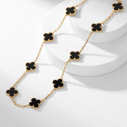 [moco jewelrys]KLEE-HALSKE m. 10 ONYX-MOTIVEN