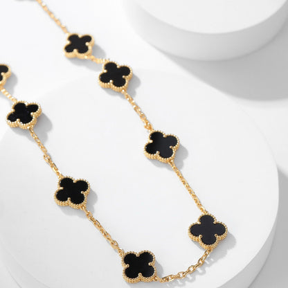 [moco jewelrys]KLEE-HALSKE m. 10 ONYX-MOTIVEN