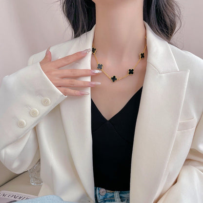 [moco jewelrys]KLEE-HALSKE m. 10 ONYX-MOTIVEN
