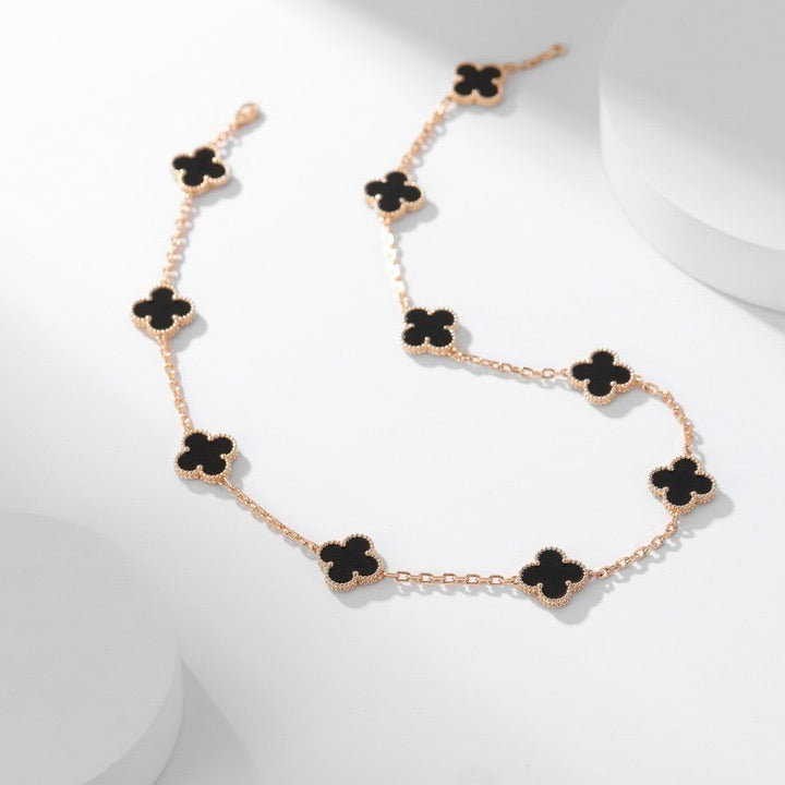 [moco jewelrys]KLEE-HALSKE m. 10 ONYX-MOTIVEN