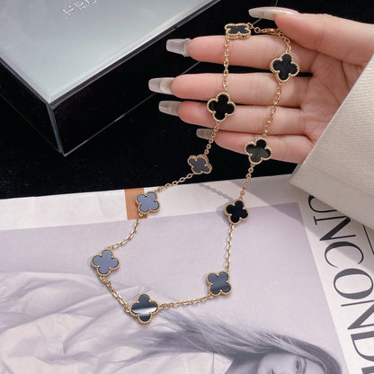 [moco jewelrys]KLEE-HALSKE m. 10 ONYX-MOTIVEN