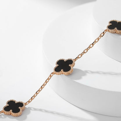 [moco jewelrys]KLEE-HALSKE m. 10 ONYX-MOTIVEN