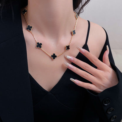 [moco jewelrys]KLEE-HALSKE m. 10 ONYX-MOTIVEN