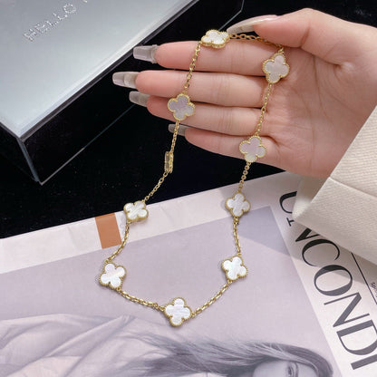 [moco jewelrys]CLOVER 10 MOTIFS WHITE MOTHER OF PEARL NECKLACE