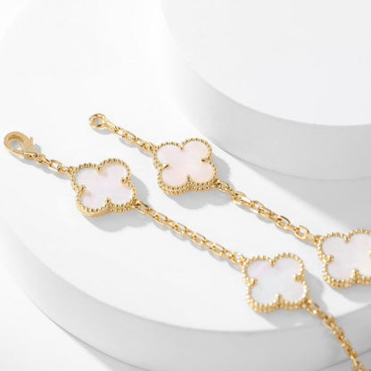 [moco jewelrys]CLOVER 10 MOTIFS WHITE MOTHER OF PEARL NECKLACE