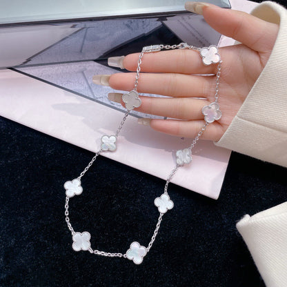 [moco jewelrys]CLOVER 10 MOTIFS WHITE MOTHER OF PEARL NECKLACE