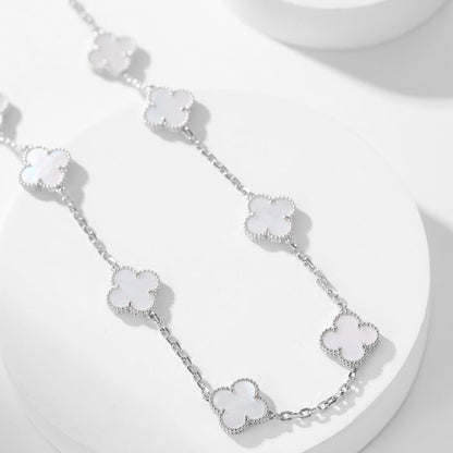 [moco jewelrys]CLOVER 10 MOTIFS WHITE MOTHER OF PEARL NECKLACE