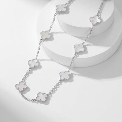 [moco jewelrys]CLOVER 10 MOTIFS WHITE MOTHER OF PEARL NECKLACE