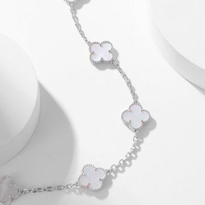 [moco jewelrys]CLOVER 10 MOTIFS WHITE MOTHER OF PEARL NECKLACE