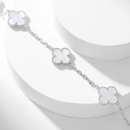 [moco jewelrys]CLOVER 10 MOTIFS WHITE MOTHER OF PEARL NECKLACE