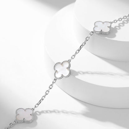 [moco jewelrys]CLOVER 10 MOTIFS WHITE MOTHER OF PEARL NECKLACE