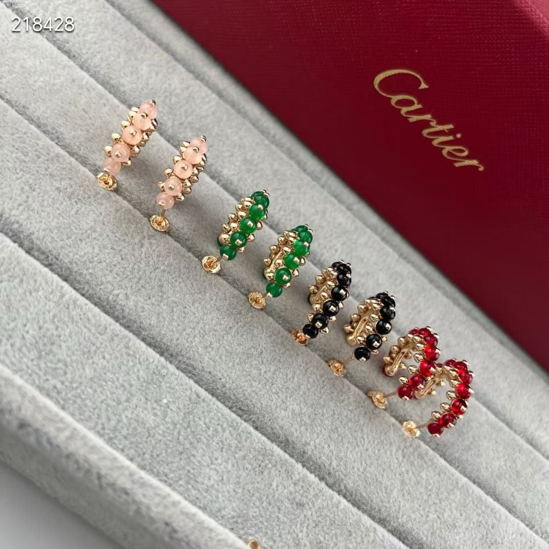 [moco jewelrys]NEW COLORED GEMSTONE COLLECTION SMALL HOOP EARRINGS