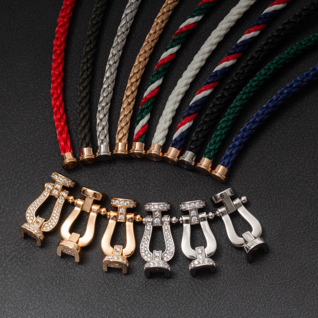 ¡®Moco¡¯FORCE LARGE HORSESHOE HALF DIAMOND BRACELET SILVER
