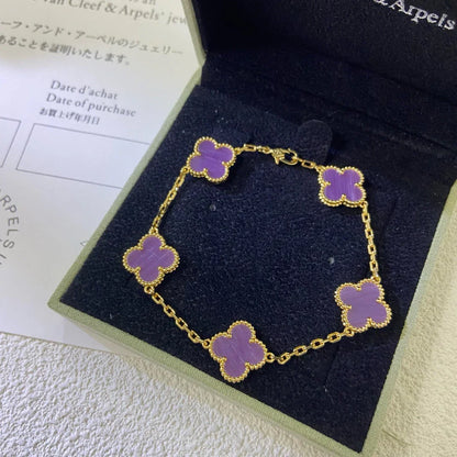 [Moco jewelrys] CLOVER 5 MOTIF VIOLET BRACELET COLLECTION
