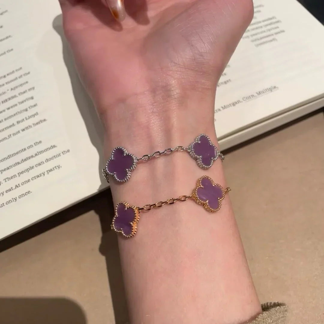 [Moco jewelrys] CLOVER 5 MOTIF VIOLET BRACELET COLLECTION