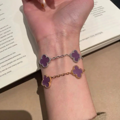 [Moco jewelrys] CLOVER 5 MOTIF VIOLET BRACELET COLLECTION